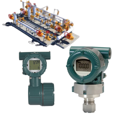 Systeem voor het schakelen van kleppen, uitgerust met Yokogawa-vortexstroommeters van de VY-serie en drukzenders Eja210e, Eja430e, Eja438e en Eja530e