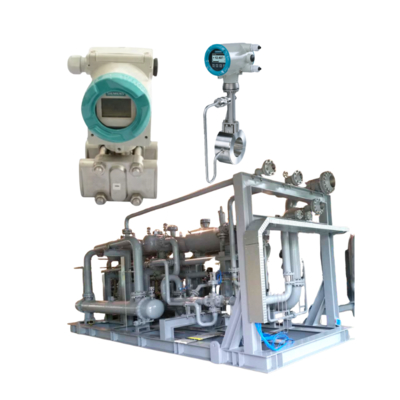 Siemens SITRANS 7MF4433-1DA02-2AB6-Z pressure transmitter, SITRANS FX330 vortex flowmeter, and valve switching device