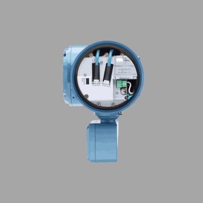 Aardgasklep-slip voorzien van een Micro Motion F100A Coriolis-stroommeter en een 5700 veldgeïnstalleerde zender.