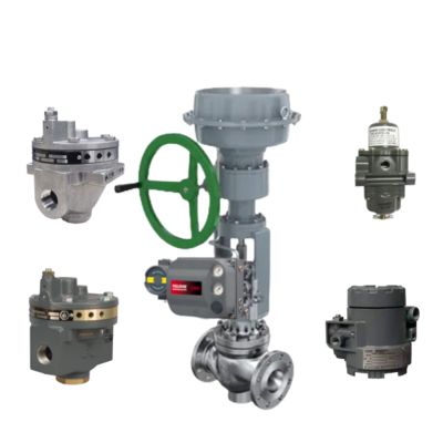 Nieuwe pneumatische regelklep en standregelaar DVC6200 en volumeboosters 2625 en regelaar 67CFR