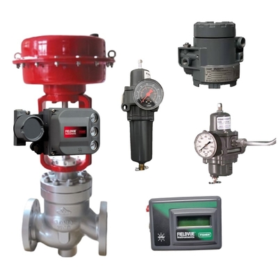 Besturingsklep met Fisher 846 I/P-omvormer en TopWorx GO-schakelaar model 73 / model 81 limietschakelaar en Fisher DVC6200-kleppositionator voor hoge precisiebesturing in ruwe omgevingen