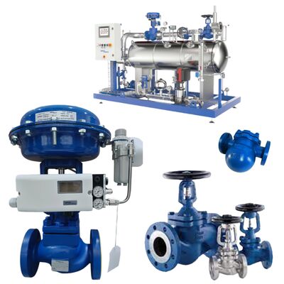 Expert Steam Solutions Spirax Sarco Balgafdichte Afsluiter BSA2T BSA3T en Kogelvlotter Stoomtrap FT14 en Regelklep