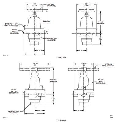 Brandnieuwe industriële controle klep Emerson Fisher 1301F-1 1301F-3 1301G Direct bediende drukregulator Stock