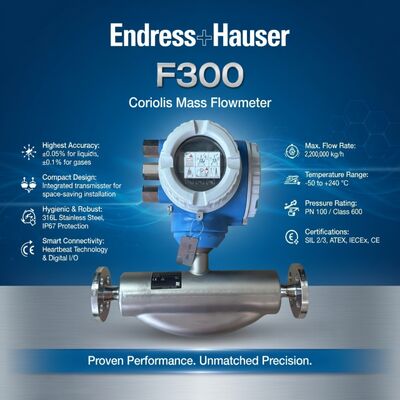 Industriële stromingsmeting E+H Endress Hauser Promass F300 Massacorioliskrachtmeter
