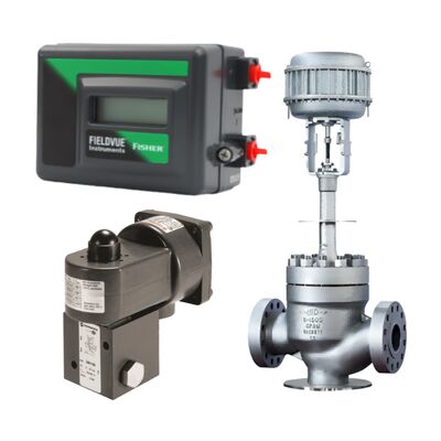 Emerson Fisher HC DVC2000 Smart Valve Positioner (HART Communicatie, 4-20mA) — Regelklep Controller, gekoppeld aan NORGREN 24011/10250 Solenoïdeklep