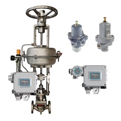 Concurrerende pneumatische regelklep en FISH-ER-regelaar 67CFR en elektropneumatische controller Spiraxsarco regelklepstandsteller EP6SLS1-A