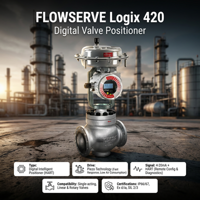 Stok Digitale Valve Positioners Flowserve Logix 420 Smart Valve Controller Op maat gemaakte Pneumatische Control Valve