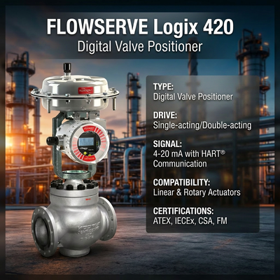 Flowserve Digitale HART-versteller Logix 420 520MD 3200MD 3800 Intelligente klep Vositioner In de fabriek aangepaste kleppen