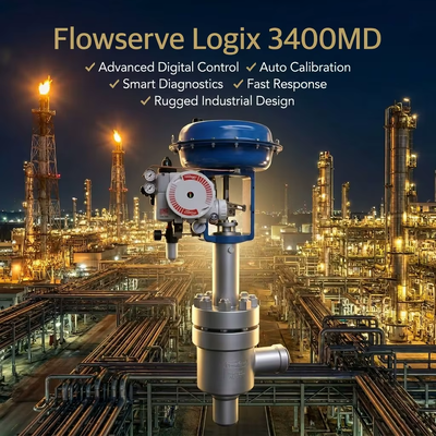 Flowserve Logix 3400MD Smart Valve Positioner with HART Protocol IP66 Protection and ±0.5% Accuracy