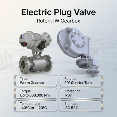 Fabriek OEM Electric Plug Ball Butterfly Valve Rotork IQT Quarter-turn Electric Actuator IW5 Deel-turn versnellingsbakken