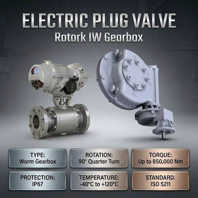 Quarter Turn Gearbox Rotork IW5 IR1 Series Worm Gearbox Electric Ball Valve Butterfly Valve Plug Valve