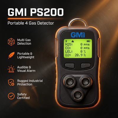 GMI PS200 PS500 Draagbare multi-gasdetector 4 Gasmonitor Persoonlijke veiligheid Gasdetectie-instrument