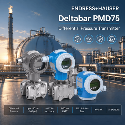 Endress+Hauser Deltabar PMD75 HART 4-20mA Druksensor Procesinstrument Differentiële drukzender E+H