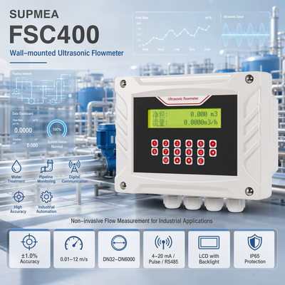 Supmea FSC400 Ultrasone stroommeter Niet-invasieve klem op waterstroommeter Industriële stroommeter