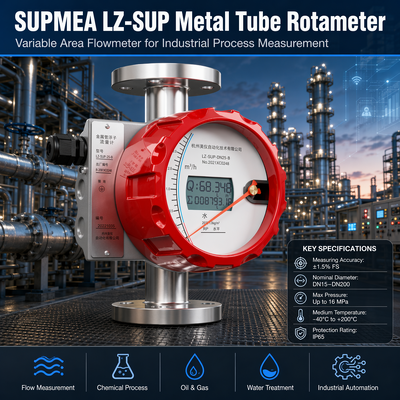 Variabele-gebied-doorstroommeter Supmea LZ-SUP Mechanische Doorstromingsindicator Vloeistof Gas Stoom Metalen Buis Rotameter