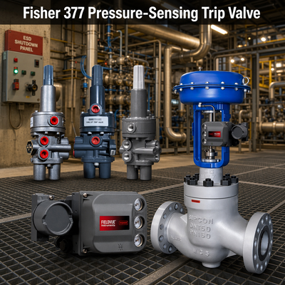 Fi-sher 377 Drukgevoelige valve Pneumatische noodsluiting Storting Veilig bedieningsventiel Valve