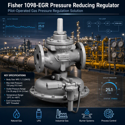 Fi-sher 1098-EGR Natuurgasregulator Pilot bediend drukregulerend klep Industriële gasdrukregulator