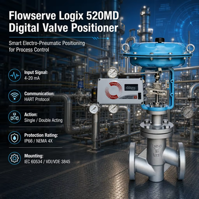 Flowserve Logix 520md 520MD+47-W1D201-GM3-0000 Digitale HART 4-20mA Klepstandsteller Pneumatische Actuator Regelklep