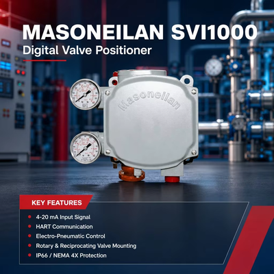 Masoneilan SVI1000 4-20mA HART Ventielregelaar Pneumatische Actuator Ventielpositie-indicator