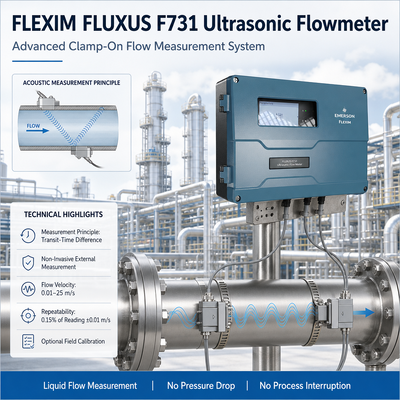 FLEXIM FLUXUS F731 Clamp-On Ultrasone Flowmeter met Niet-Intrusieve Flowmeting en Bidirectionele Mogelijkheid voor Breed Pijpmaatbereik
