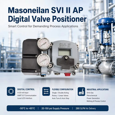 Automatische digitale kleppositie-insteller Masoneilan SVI2 AP Diagnostiek 4-20mA Contactloze positie-detectie kleppositie-insteller