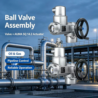 Hoogwaardige AUMA SQ 14.2-draaiactuator 800-2400Nm 3-fasige AC open-close klepactuator IP68
