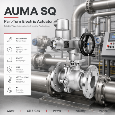 AUMA SQ Elektrische klepactuator Deel draai Elektrische actuator Elektrische vlinderklepactuator Industriële klepactuator