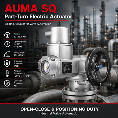 AUMA SQ Elektrische draaibare actuator Deel Draai klep actuator Ball klep Automatisering Industriële elektrische actuator
