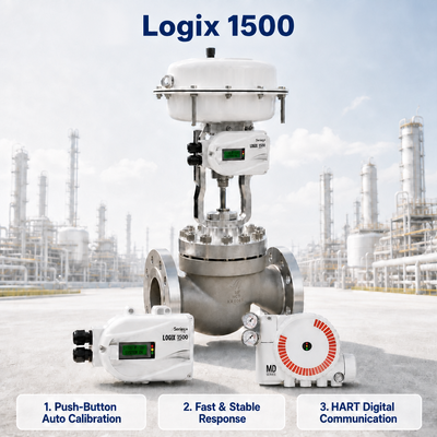 Logix 1500 Slimme Digitale Kleppositiehouder HART Communicatie 4 20mA IP67 Flow Control Petrochemische Raffinaderij