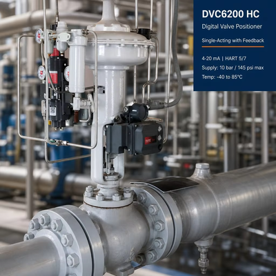 DVC6200 HC Digitale Klepcontroller 4–20 mA HART Pneumatische Enkelwerkende Kleppositiehouder met Terugkoppeling