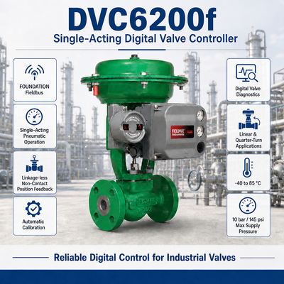 FD DVC6200F Enkelwerkende Digitale Klepcontroller FOUNDATION Fieldbus Slimme Kleppositiehouder