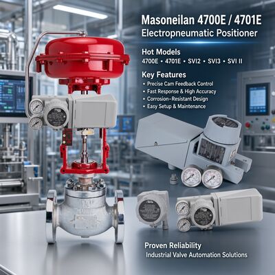 Masoneilan 4800E 4800P Pneumatische Ventielpositie-regelaar voor Roterende Zuiger-actuator