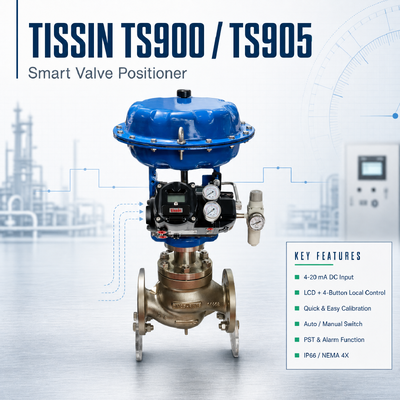 Tissin TS900 TS905 Slimme Klepstandsteller 4-20mA HART Digitale RVS Klepstandsteller