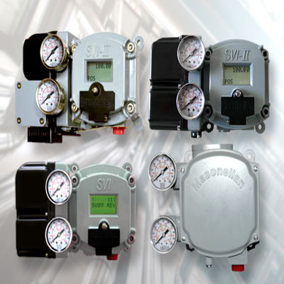 Masoneilan regelklep SVI1000 serie klepstandsteller SVI1000G/IM/SW standsteller + Fairchild M25 relais en ASCO magneetventiel pulsventiel NFG353D132 24VDC