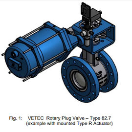 Klasse 150 - Klasse 300 Pneumatische Actuator Roterende ANSI van de Stopklep Versie