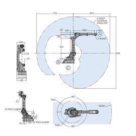 De 6-as van Yaskawamotoman, de Robot van het uit:breiden-Bereikar2010 Lassen biedt snel en krachtig met YRC1000-Robotcontrolemechanisme aan