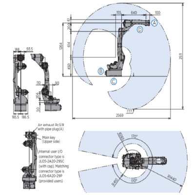 Industrieel Robotwapen GP12 YASKAWA met industrieel de Robotcontrolemechanisme van YRC1000 voor imaterial lassen die andg overhandigen