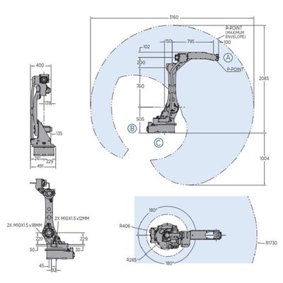 Industriële Robot 6 As AR1730 voor Lassen25kg Nuttige lading Snelle en Nauwkeurige YRC 1000 Controlemechanisme Arc Welding Robot