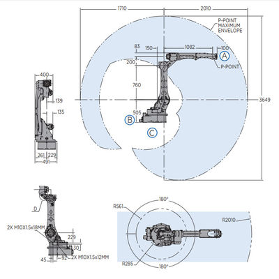 AR2010 6 bereikt het Wapen van de Asrobot voor Lassennuttige lading 12kg 2010mm Snelle en Nauwkeurige Booglassenrobot