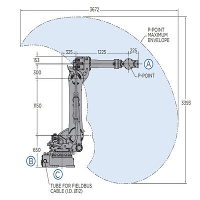 GP180 6 het wapen van de Asrobot voor Materiaal die Nuttige ladings180kg Bereik 2702mm snel en Nauwkeurige Materiële het Overhandigen Robot overhandigen