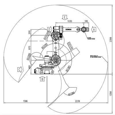 Het Malenmachine 6 Bereik 2239mm HH050 van het robotwapen van de Asnuttige lading 50kg met Hi5a-S60-Controlemechanisme Milling Robot