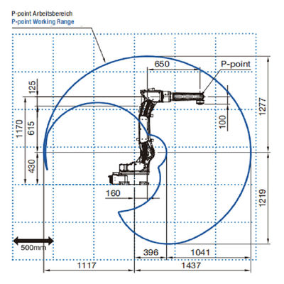6 de as f-d-V8 Playload 8kg bereikt 1437mm het Booglassenrobot van Mig