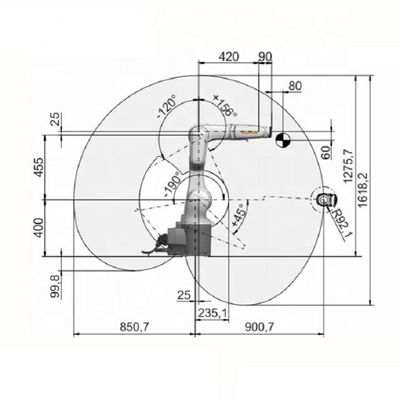 Kr 6 r900-2 Nuttige ladings6.7kg Bereik 901mm 6 As Robotachtig Lassen