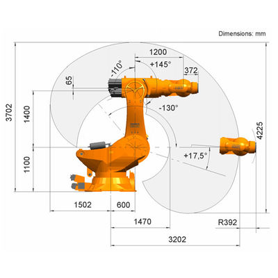 Kr 1000 Bereik 3202mm het Controlemechanisme Palletizing Robot van de Titaannuttige lading 1000kg van Kr C4