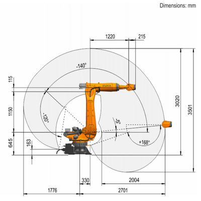 Kr 210 r2700-2 F 6 Bereik 2701mm van de Asnuttige lading 275kg Vloer het Opzetten Behandelingsrobot