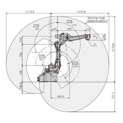 BA006N gemakkelijk Beheer 6 het Bereik van de Asnuttige lading 6kg 1445mm Booglassenrobot