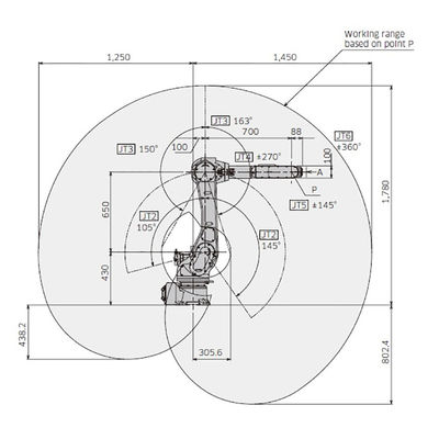 RA010N 6 bereikt de Asnuttige lading 10kg 1450mm Bekwame en Flexibele Booglassenrobot