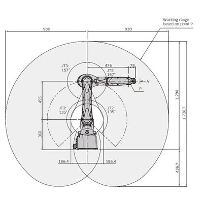 RS007L de nuttige lading 7kg bereikt 930mm 6 As Compact Ontwerp 6 Wapen van de As het Industriële Robot