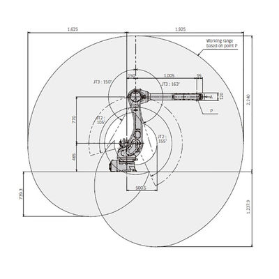 RS010L de nuttige lading 10kg bereikt 1925mm Robot van de het Ontwerpverpakking van de 6 Ashoge snelheid de Compacte