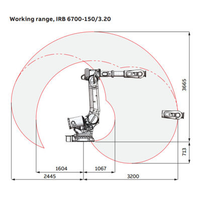 IRB6700-150/3.2 met CNC Robotwapen voor de Delen van het Materiaal Behandelende Materiaal en Ander Lassenmateriaal